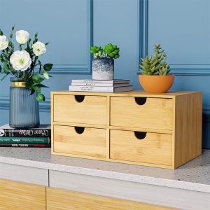 Sustainable Living Sustainable Injection Bamboo Storage Box with 2 Tier Drawers