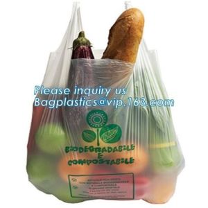 Plant Based Biodegradable Die Cut Handle Food Packaging Compostable Plastic Bag,