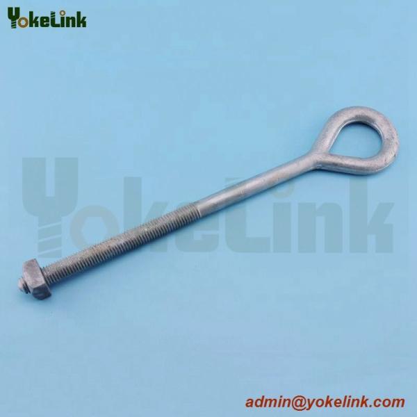 Quality Made in China HDG 5/8" Oval Eye bolt with square nut For  Rigging hardware wholesale
