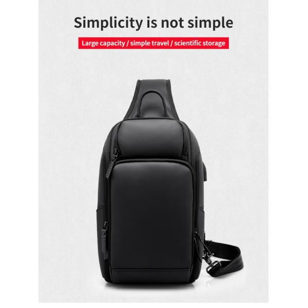 High quality custom logo men's fashion waterproof business sling bag shoulder bag chest bag