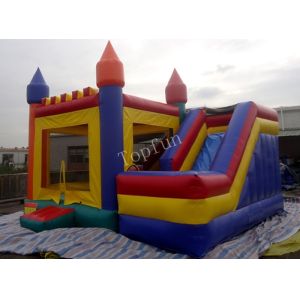 Cheap Funny Inflatable Jumping Castle , Custom Commercial Playground Slides for sale
