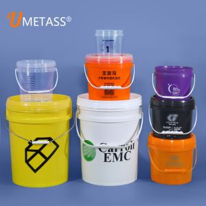 2L Clear Plastic Bucket for Customized Logo Yogurt Liquid Packaging and Seal Lid