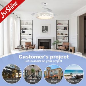 42" LED Retractable Ceiling Fan with Remote Control and Adjustable Color