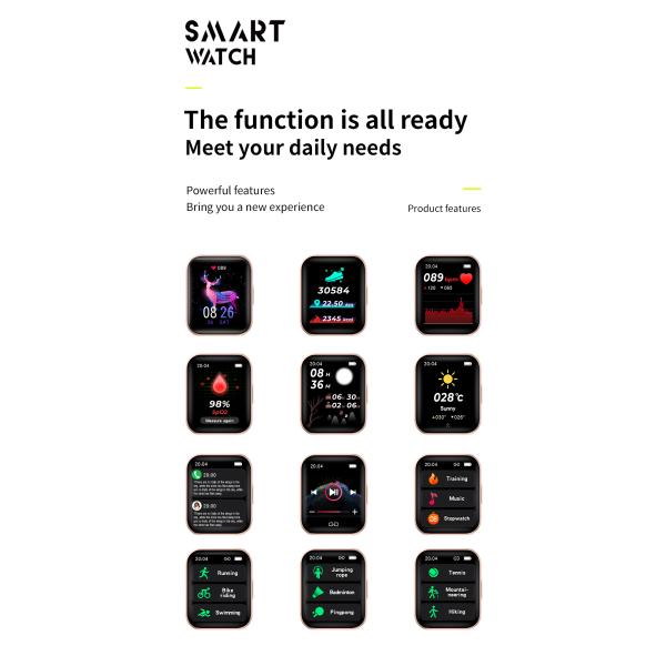 Polymer Rechargeable Fitness Tracker Smartwatch 260mA Calorie Count