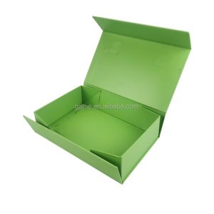 Cardboard Folded Gift Box Magnetic Lid Closure Book Style Rigid Sliding