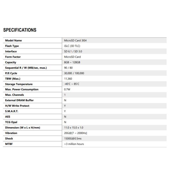 DHSDM-08GS06EW1SL MicroSD Card 8GB DHSDM08GS06EE1SL