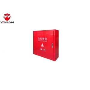 Mild Steel Red Fire Hose Reel With Pipe And Nozzle / Fire Hose Valve Cabinets