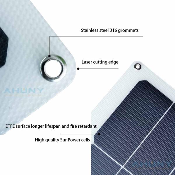 Thin Film ETFE Bendable Solar Panel Semi Flexible 12v 75 Watt water resistant Monocrystalline sol panel supplier