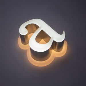 Stainless Steel Store Sign with Acrylic LED Luminous Characters in Customized