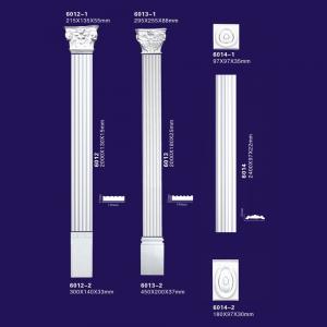 China Flower Design Concrete Polyurethane Columns , White Color Polyurethane Gypsum Pillar on sale