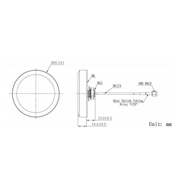 Waterpoof Screw 1710MHz 2690MHz 4G Signal Antenna