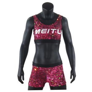 Anti - Static Cheer Dance Clothes Bra And Shorts Uniform For Female