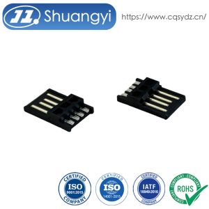 Cheap High-Performance USB 2.0 AM Wire Soldering Connector | Gold-Flash Black Housing | Electrical Signal Cable Connector for sale