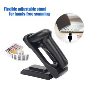 Bluetooth Qr Scanner Barcode Reader 1D Bi Directional 3 In 1 2.4GHz Wireless