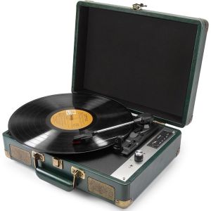 5.0 Bluetooth Suitcase Record Player , 3 Speed Record Player With Speakers