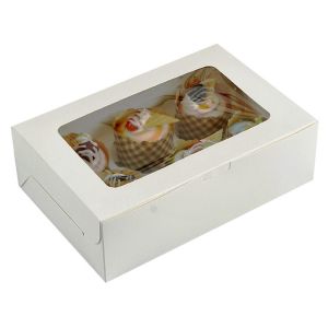 Takeout Paper Cupcake Bakery Treat Boxes With Window 4x4