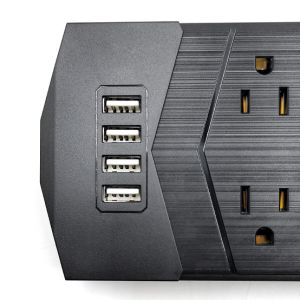 6 outlet Power Socket 1.5FT Cord, 4 USB 2700 Joules Surge Protector
