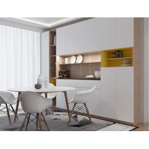 With LED Light Cabinet Pantry Unit Living Room Display Cabinet