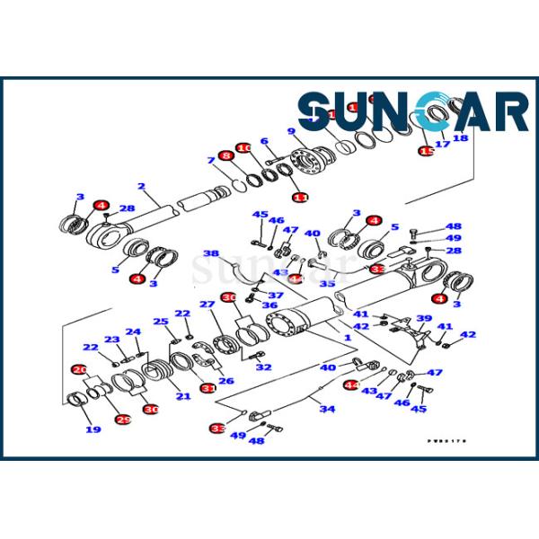 Komatsu 707-99-78630 Bucket Cylinder Seal Kit Service Kit PC1000-1 Excavator
