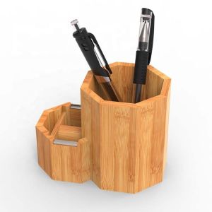 Organize Your Office Desk with this Multifunctional Bamboo Stylus Holder 11.4*7