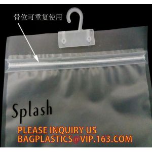 Hanging Hole Resealable apperal Packaging Bags For Clothes, Zipper Plastic Bags