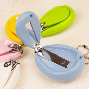 Ladybug drop shaped candy color baby nail clipper 5.5cm PP+stainless logo