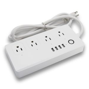4 USB Ports Remote Control Power Strip , 5V 2.1A Network Controlled Power Strip