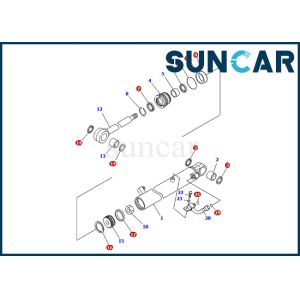 China 707-98-03590 Service Kit Komatsu Bucket Cylinder Seal Kit Fits PC09-1 Excavator repair Parts on sale