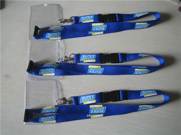 Safety polyester neck lanyard with quick release detachable buckle,screen print brand logo