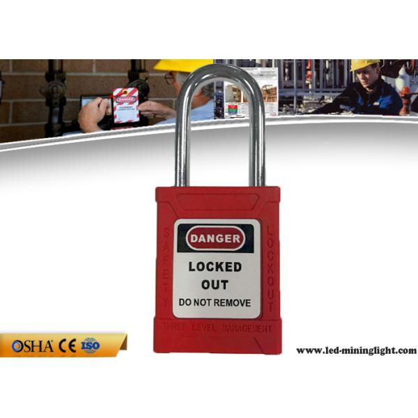 Quality Safety Lockout Padlocks 38 Mm Steel Lock Shackle 53 Mm ABS Lock Body wholesale