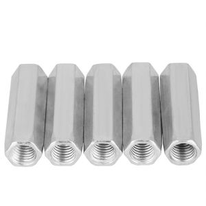 304 Stainless Steel Hex Long Nut M2 To M10 Female Thread Straight Fitting