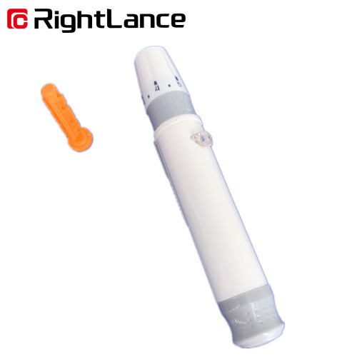 Quality ABS White Grey 10.5cm Blood Sugar Lancet Device Pen With Ejector Pen wholesale