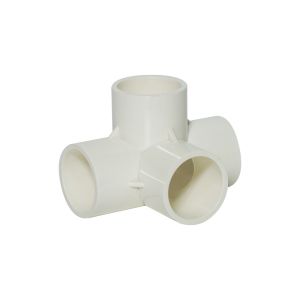 Cheap PVC Three Dimensional Four Way Pipe Joint 4 Way Elbow Pipe Fitting for sale