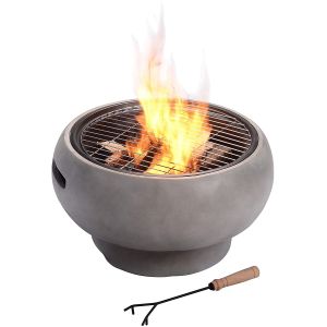 Lightweight Concrete Round Charcoal Burning Fire Pit Wood Burning Brazier