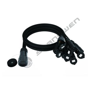 19-Pin Socapex Extension Cable with 6-Way Breakout 16A Power Cable for Stage