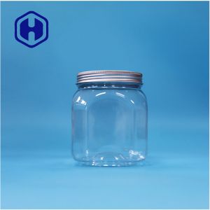 Polygonal Shape PET Plastic Cookies Rock Candy Nuts Paper Jar Aluminium Lid