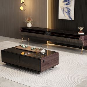 Wine Cabinet Smart Coffee Table Silk Screen Printing and Wireless Charging