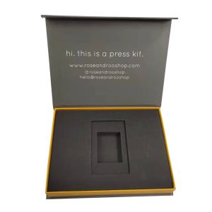Book Shape Magnetic Paper Gift Box with Foam Insert Luxury Rigid Cardboard Photo