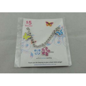 Promotional Butterfly Bracelet Key Chain , Iron Stamped with Soft Enamel