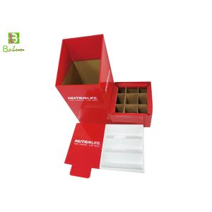 Red Store POP POS Displays 3 Ladders Counter Display Units Cardboard