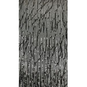 China Rope Stripe Sequin Embrroidered Fabric Mesh Ground Breate Elegant For Evening Dress on sale