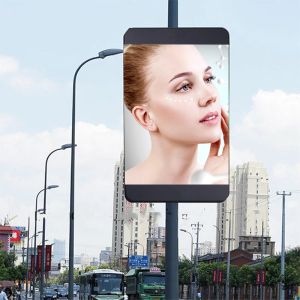 Lamp Pole 1R1G1B Road LED Display Roadside Advertising Board