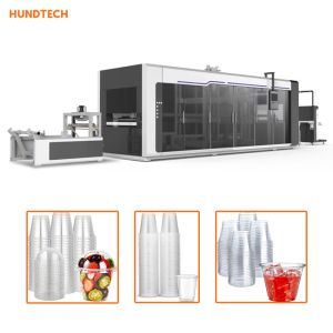 China PET 2mm Thickness Disposable Cup Making Machine Semi Automatic 120mm Depth on sale