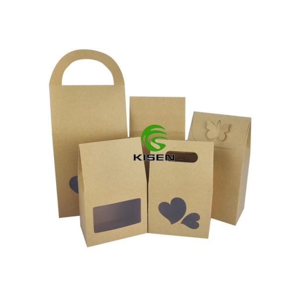 Quality Lightweight Kraft Bags With Window High End Kraft Merchandise Bags Custom Size wholesale