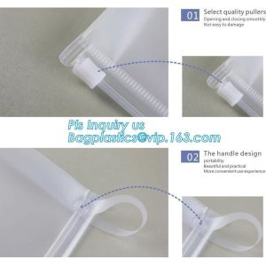 frosted zipper lock slider packing bag, cosmetic tool packaging sliding zipper