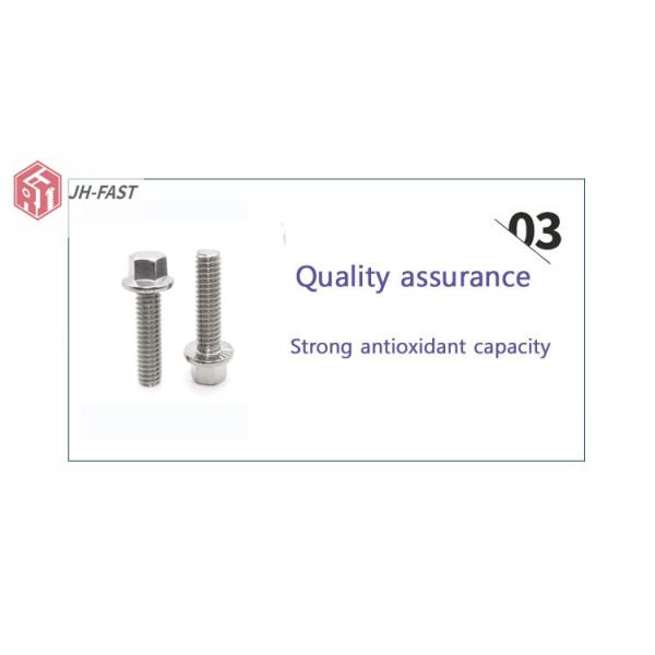 Stainless Steel DIN6921 Serrated Flange Bolts with Plain Finish and 100% Inspection