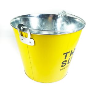 12L Metal Wine Bucket 4 Color Galvanized Ice Bucket With Handle