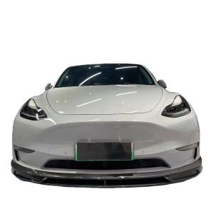 China Bright White Model Y Widebody Customized Rear Diffuser Bumper Dry Carbon Fiber on sale