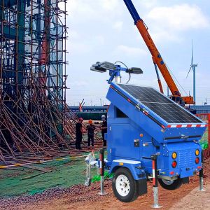 19.2 Hours Running Time Single Axle Eco-Friendly Solar Light Tower for Outdoor