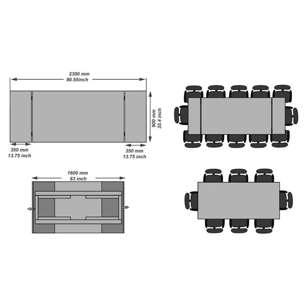 Tempered Glass Extension Dining Table